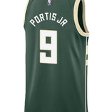 Nike 2022 Icon Edition Bobby Portis Jr Milwaukee Bucks Swingman Jersey In Green - Back View