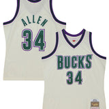 Mitchell & Ness HWC '93 Energy Ray Allen Milwaukee Bucks Swingman Jersey-COLLAGE