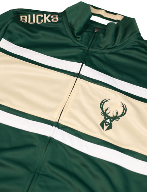 G-III Off Tackle Milwaukee Bucks Full-Zip Track Jacket-close up 