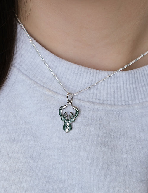 Icon Milwaukee Bucks Charm Necklace-on model