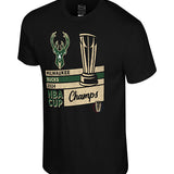 Stadium Essentials 2024 NBA Cup Champs Stripes Milwaukee Bucks T-Shirt