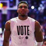 Game Worn Nike Vote Giannis Antetokounmpo Cut-Off Shooter Shirt-giannis