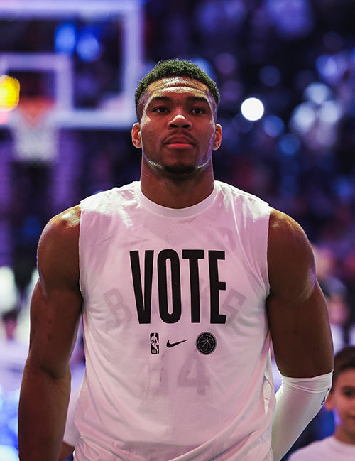 Game Worn Nike Vote Giannis Antetokounmpo Cut-Off Shooter Shirt-giannis