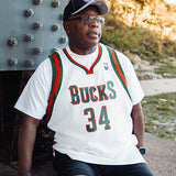 Mitchell & Ness HWC '13 Giannis Antetokounmpo Milwaukee Bucks Swingman Jersey-front model 