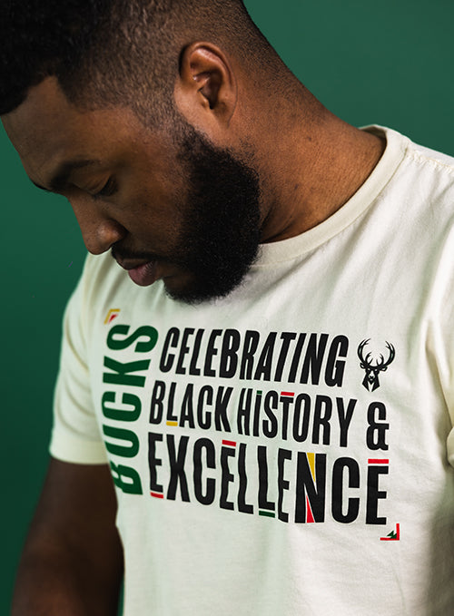 Item of the Game 2025 Milwaukee Bucks Black History Month Celebration T-Shirt-model