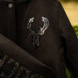Women's Pro Standard Vanguard Washed Milwaukee Bucks Varsity Jacket-front close up