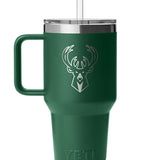 Yeti 35 oz Rambler Green Milwaukee Bucks Straw Tumbler
