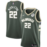 Youth Nike 2022 Icon Edition Khris Middleton Milwaukee Bucks Swingman Jersey-COLLAGE
