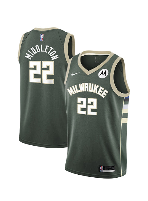 Youth Nike 2022 Icon Edition Khris Middleton Milwaukee Bucks Swingman Jersey-COLLAGE