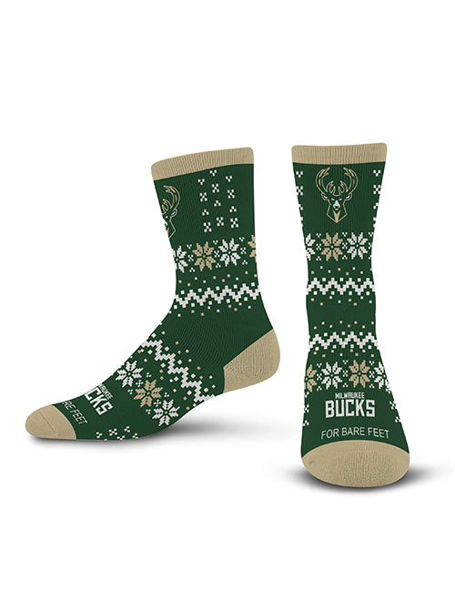 For Bare Feet Team Sweater Milwaukee Bucks Crew Sock