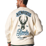 The Wild Collective Icon Logo Milwaukee Bucks Knitted Crewneck Sweater