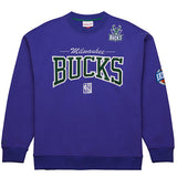 Mitchell & Ness HWC '68 Block There Milwaukee Bucks Crewneck Sweatshirt-front