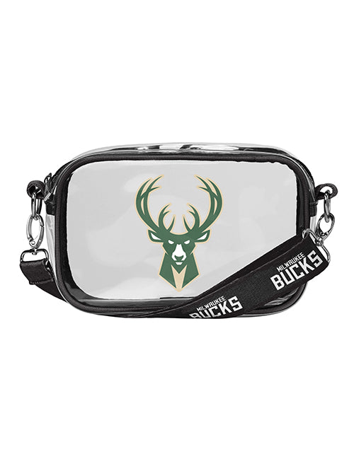 FOCO Clear Camera Milwaukee Bucks Crossbody Bag-CLOSE UP