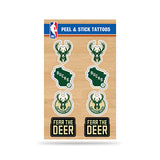 Rico Peel & Stick Milwaukee Bucks 8-Pack Tattoo Set