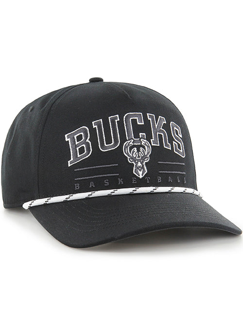 '47 Brand Anthracite Milwaukee Bucks Hitch Snapback Hat-angled right