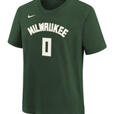 Juvenile Nike Icon Edition Damian Lillard Milwaukee Bucks T-Shirt-front