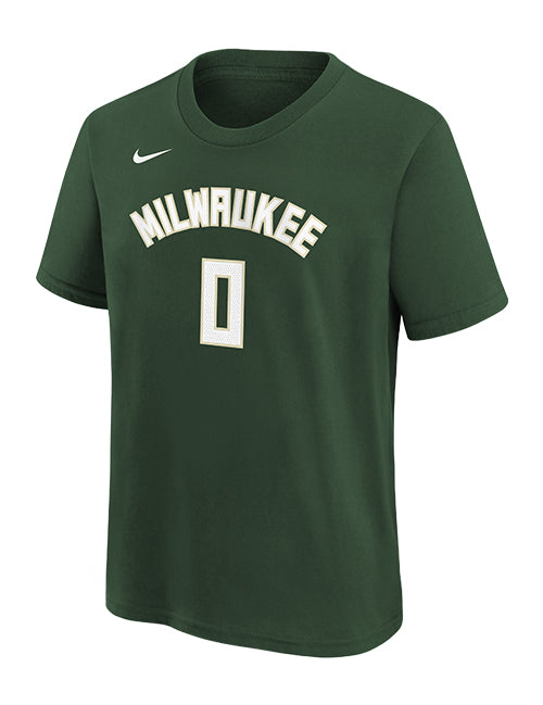 Juvenile Nike Icon Edition Damian Lillard Milwaukee Bucks T-Shirt-front