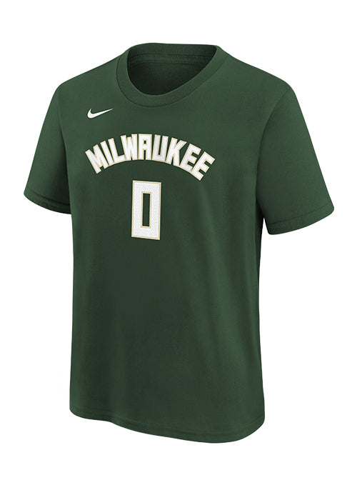 Juvenile Nike Icon Edition Damian Lillard Milwaukee Bucks T-Shirt-front