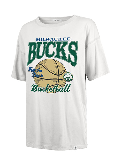 Women's '47 Brand 2024-25 City Edition Sadie Milwaukee Bucks Down Court T-Shirt-front