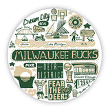 All Over Print Milwaukee Bucks Round Magnet