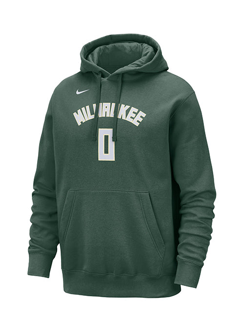 Nike 2022 Icon Damian Lillard Milwaukee Bucks Hooded Sweatshirt-front