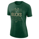 Women's Nike Varsity Repeating Team Milwaukee Bucks T-Shirt