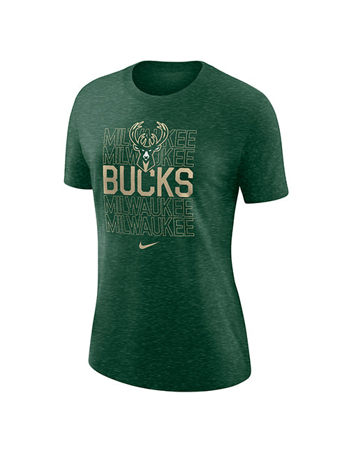 Women's Nike Varsity Repeating Team Milwaukee Bucks T-Shirt
