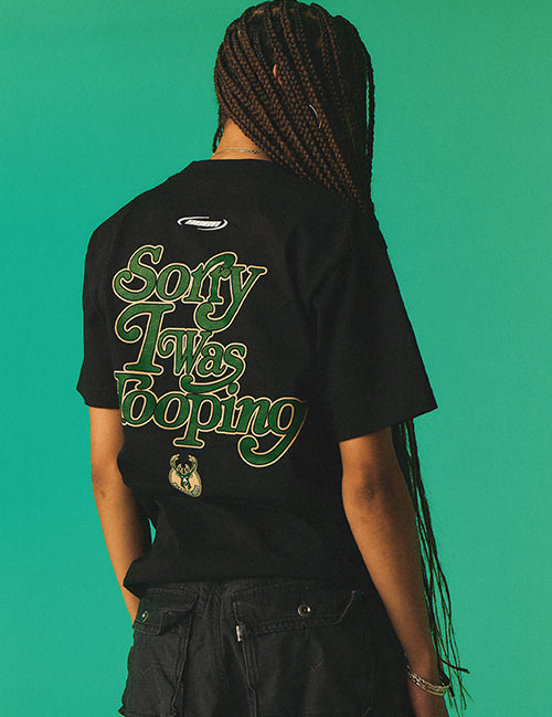 Seen Sorry I Was Hooping Milwaukee Bucks T-Shirt-back, model