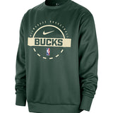 Nike 2025-26 Club Practice Green Milwaukee Bucks Crewneck Sweatshirt