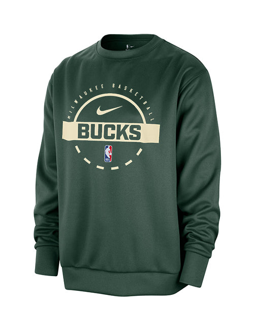 Nike 2025-26 Club Practice Green Milwaukee Bucks Crewneck Sweatshirt
