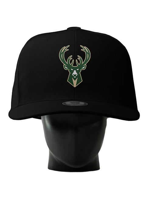 Noggin Boss Black Milwaukee Bucks Icon Logo Hat-on mannequin 