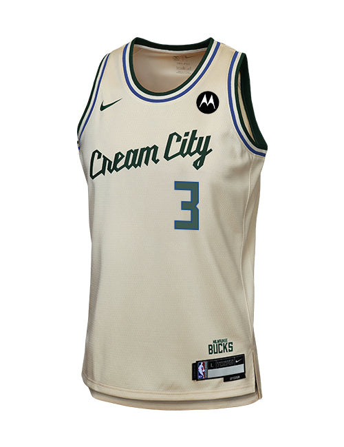 Youth Nike 2025-26 City Edition Myles Turner Milwaukee Bucks Swingman Jersey-front