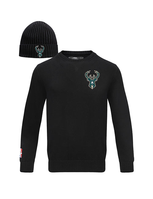 Pro Standard Milwaukee Bucks Sweater and Beanie Hat Box Set