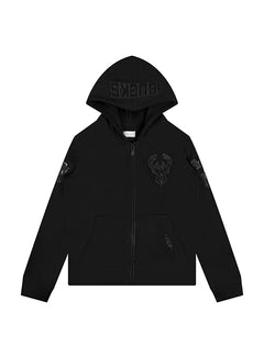 Youth Pro Standard Triple Black Milwaukee Bucks Full Zip Hooded Sweatshirt-front