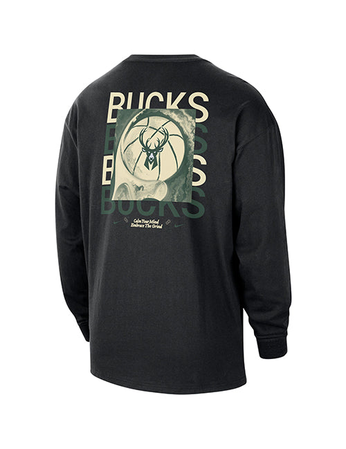 Nike Max90 Courtside Milwaukee Bucks Long Sleeve T-Shirt-back