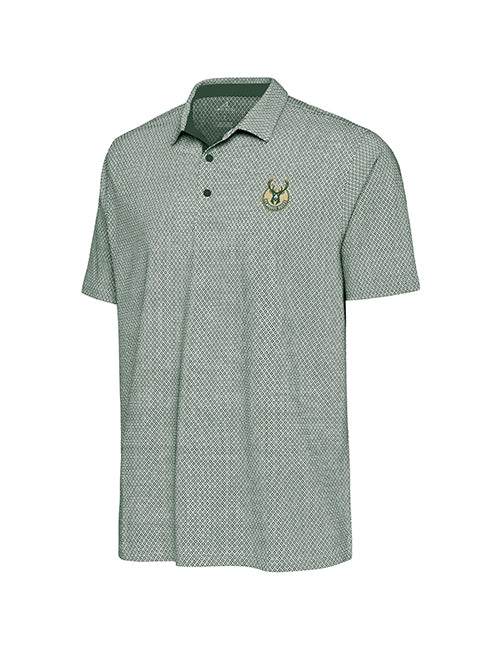 Antigua Intersect Milwaukee Bucks Flex Polo Shirt-front