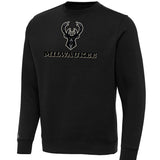 Antigua Merit Night Vision Milwaukee Bucks Crewneck Sweatshirt