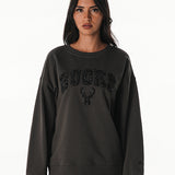 Women's Bucks In Six x The Wild Collective Crystal Milwaukee Bucks Crewneck Sweatshirt-front