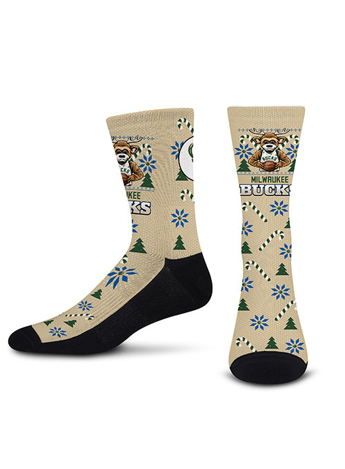 For Bare Feet Bango Milwaukee Bucks Holiday Socks-front
