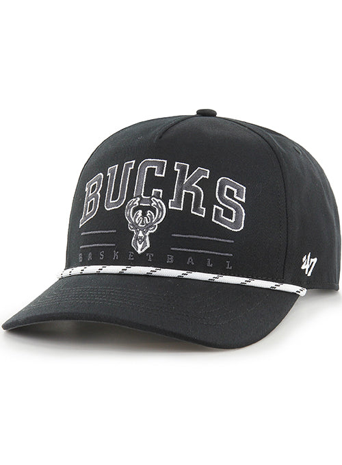 '47 Brand Anthracite Milwaukee Bucks Hitch Snapback Hat-angled left