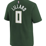 Juvenile Nike Icon Edition Damian Lillard Milwaukee Bucks T-Shirt-back