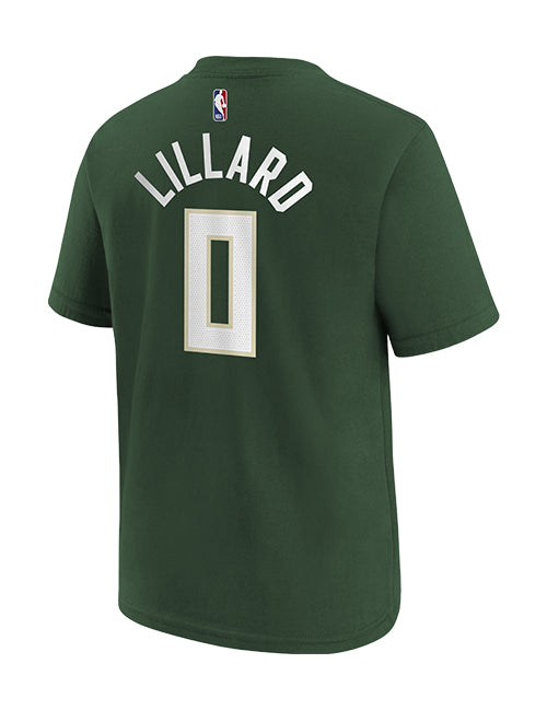 Juvenile Nike Icon Edition Damian Lillard Milwaukee Bucks T-Shirt-back