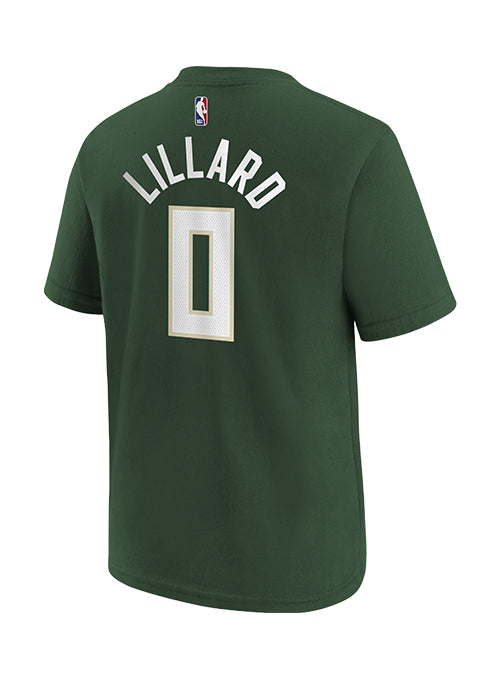 Juvenile Nike Icon Edition Damian Lillard Milwaukee Bucks T-Shirt-back