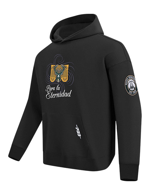 Pro Standard Para La Eternidad Milwaukee Bucks Hooded Sweatshirt-angled front