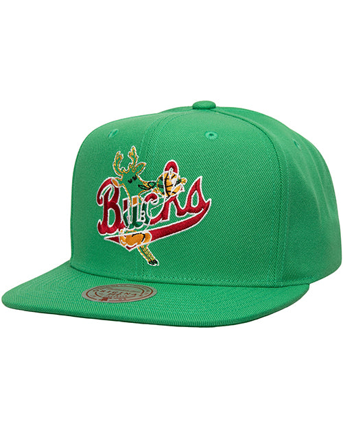 Mitchell & Ness HWC '68 Milwaukee Bucks Exposed Snapback Hat-front