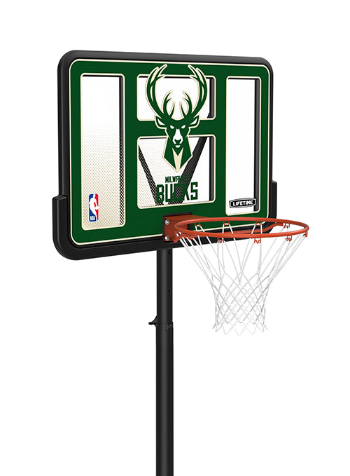 Lifetime Icon Milwaukee Bucks 44" Basketball Hoop-close up, angled right