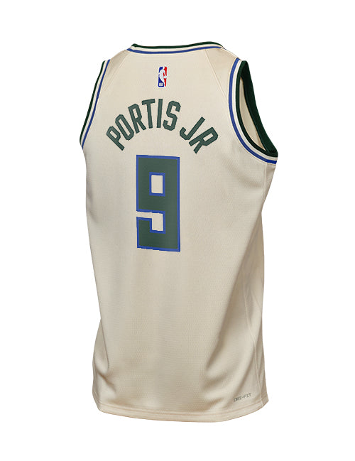 Youth Nike 2025-26 City Edition Bobby Portis Jr Milwaukee Bucks Swingman Jersey-front