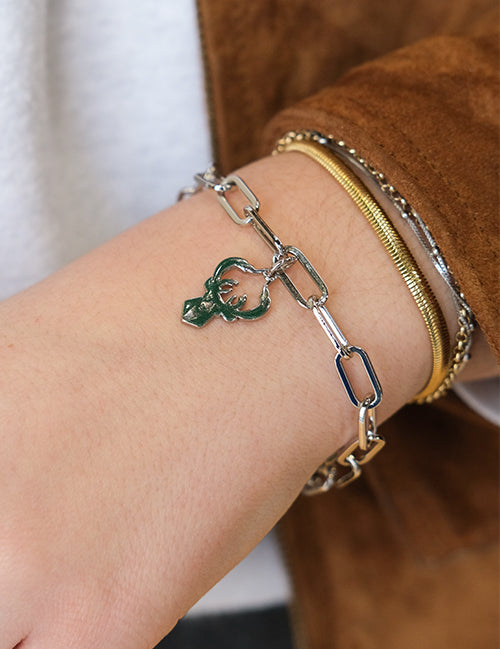 Icon Milwaukee Bucks Charm Bracelet-on model