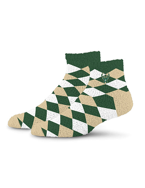 For Bare Feet Fuzzy Diamond Milwaukee Bucks Quarter Socks