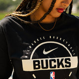 Nike 2025-26 Practice Black Milwaukee Bucks Long Sleeve T-Shirt
